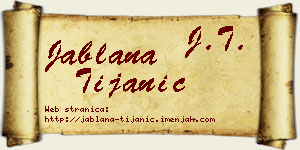 Jablana Tijanić vizit kartica